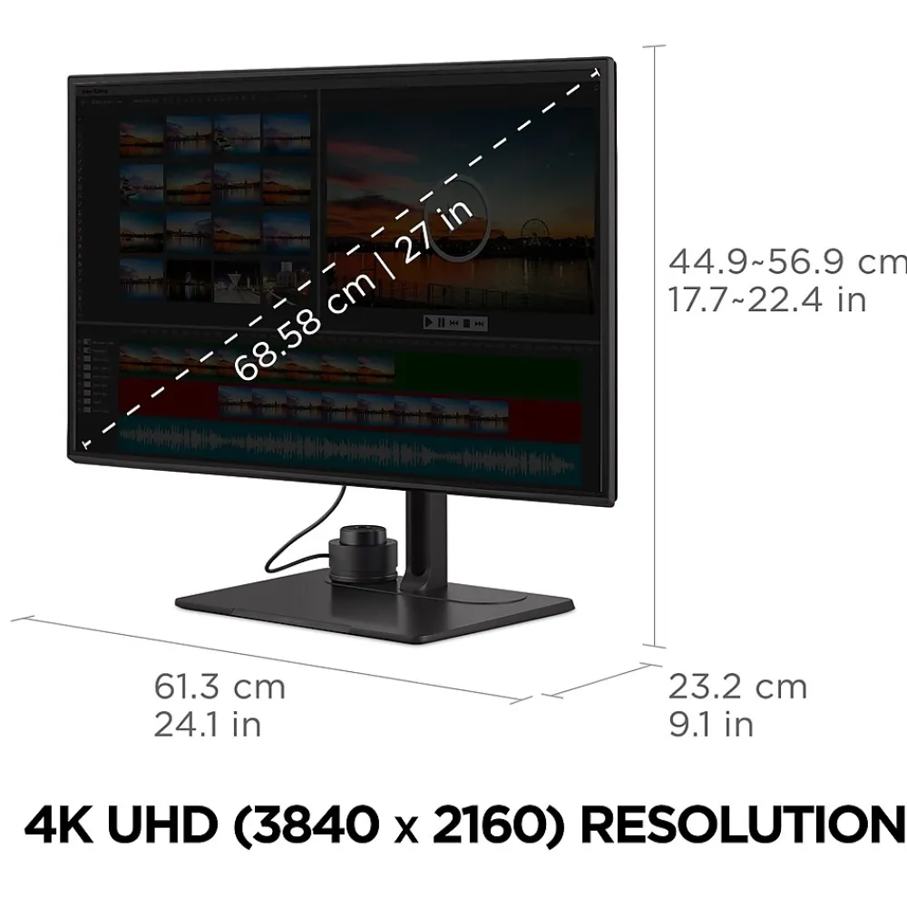Discount ViewSonic ColorPro 27" 4K Ultra HD 60 Hz LED Monitor, Black (VP2786-4K)