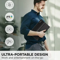 ViewSonic Portable 16" 60 Hz LED Monitor, Black (VA1655)