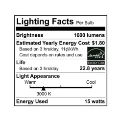 Viribright 15-Watt Warm White LED General-Purpose Bulb, Dozen (651638-12ES)