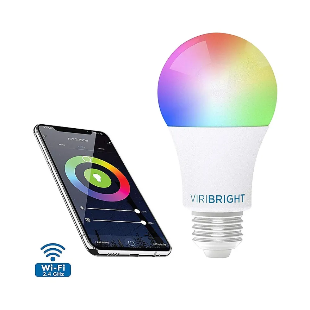 Viribright Wi-Fi 60W Equivalent A19 LED Smart Light Bulb, Multicolor (658102)