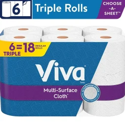 Viva Choose-A-Sheet Multi-Surface Cloth Paper Towels, 2-Ply, 165 Sheets/Roll, 6 Rolls/Pack (53663)