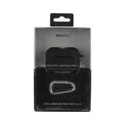 Case with Carabiner for AirPods Pro, Black (V90023BLKSTK12)<Vivitar Discount