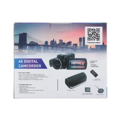 Vivitar DVR E401 42MP 4K Digital Camcorder, Black (DVRE401-BLK-STK-4)