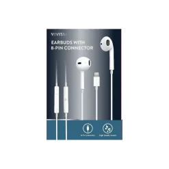 Earbud Headphones, White (VLOG3003WHT3512)<Vivitar Clearance