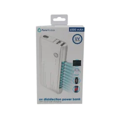 PureMobile USB Power Bank for Cellular Most Smartphones, 6000mAh, White (VPUR1011)<Vivitar