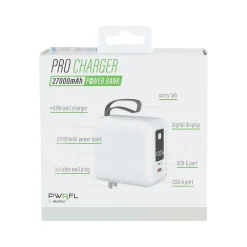 PWRFL ProCharger USB-A/USB-C Power Bank, 27000mAh, White (PWR3010-WHT-T35-12)<Vivitar Best