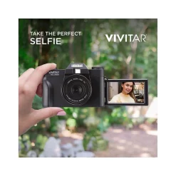 Vivitar VEC XX101 20MP 4K Digital Camera, 0.45X Optical Zoom, Black (VECXX101-BLK-STK-4)