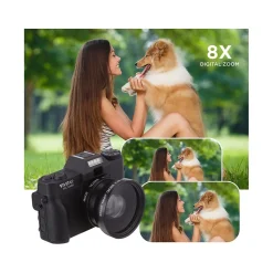 Vivitar VEC XX101 20MP 4K Digital Camera, 0.45X Optical Zoom, Black (VECXX101-BLK-STK-4)