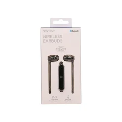 Wireless Earbuds, Bluetooth, Black (MOVZ40028BTK324)<Vivitar Clearance