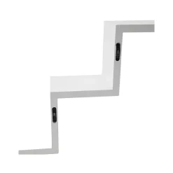 Shelving*V-Light 3-Shelf Wall-Mounted Ladder-Style Unit, 17.25", White (VW161006W)