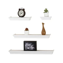 Shelving*V-Light Wall Shelves, White, 4/Pack (VW141003W)