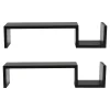 Shelving*V-Light Wall-Mounted Shelf, 21.5", Black, 2/Pack (VW161008B)