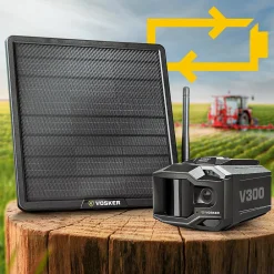 VOSKER V300 Outdoor Wired/Wireless Solar Security Camera, Black (V300-ULT-US)