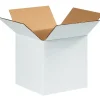 Sale Partners Brand 999W White 9" x 9" Kraft Corrugated Mailers, 25/Bundle