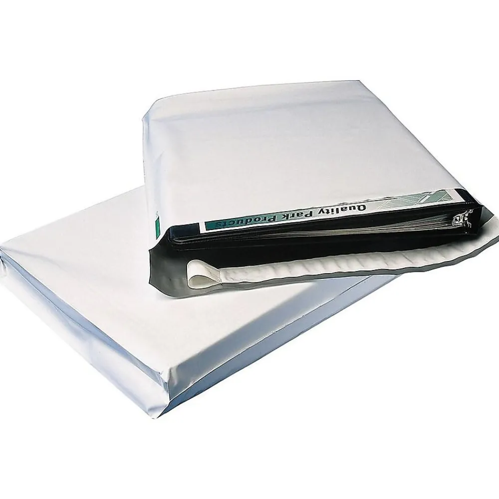 Best Quality Park 11"W x 13"L Redi-Strip Expansion Poly Mailers, White, 100/Box (QUA46390)