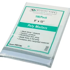 Outlet Staples 9"W x 12"L Redi-Strip Poly Mailers, White, 100/Pack (QUA46190)