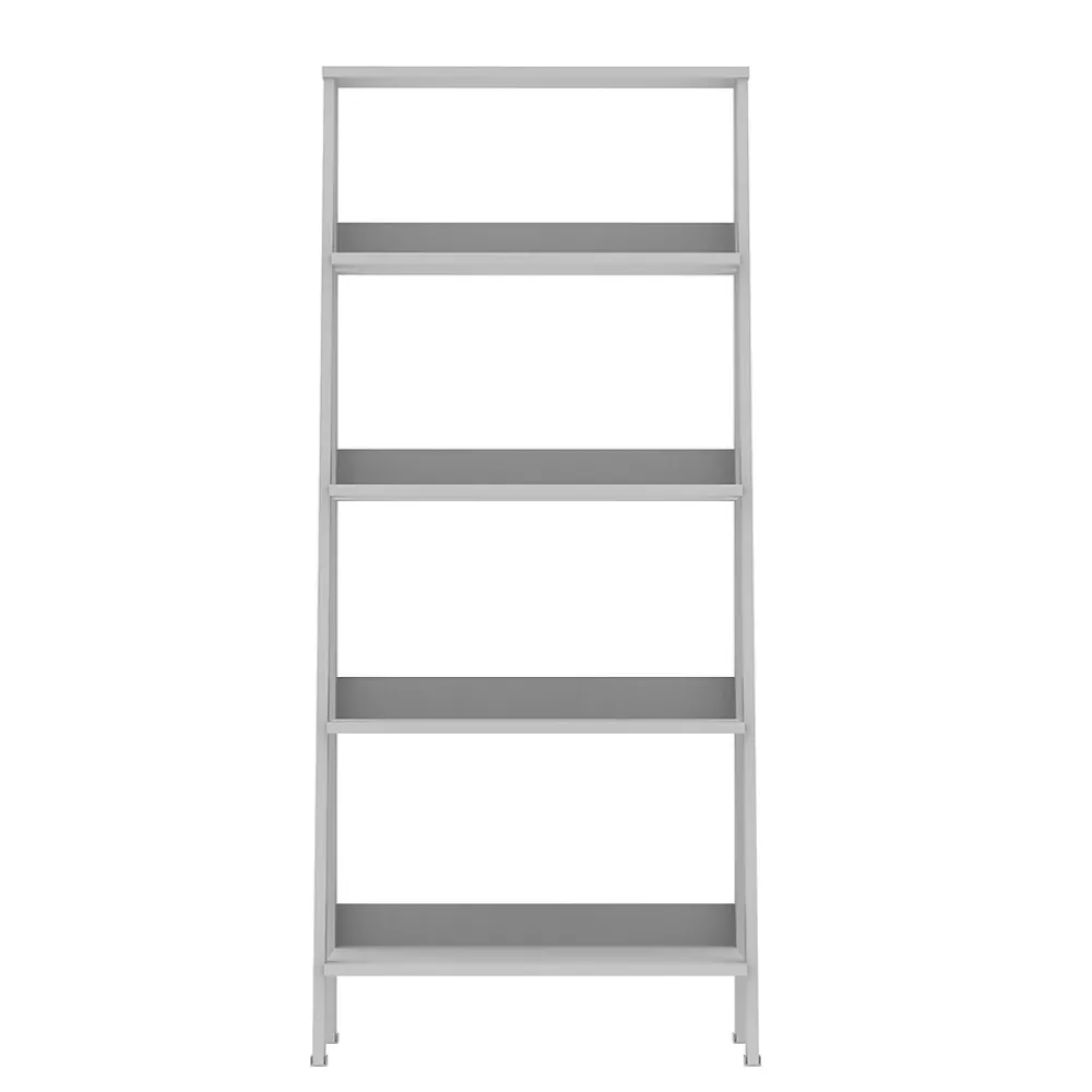 Shelving*Walker Edison 55" Wood Ladder Bookshelf - White (SPS55LDWH)
