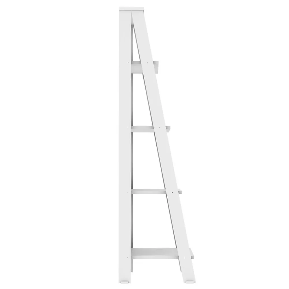 Shelving*Walker Edison 55" Wood Ladder Bookshelf - White (SPS55LDWH)