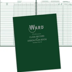 Grade Books*Ward Undated Combination Class Record and Lesson Plan Book, 8.5" x 11", 25/Pack (WRD-910-18-CP)