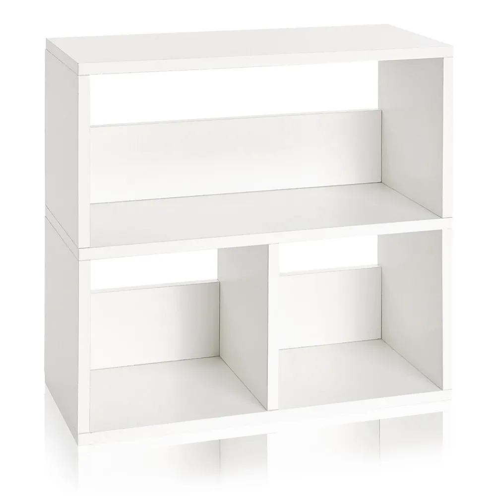 Bookcases*Way Basics 24.8"H Collins Cubby Bookcase, Organizer and Modern Eco Storage Shelf, White (WB-2SHELF-3-WE)