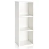 Bookcases*Way Basics 36.8"H Wynwood 3-Cube Narrow Bookcase Organizer and Modern Eco Storage Shelf Unit, White (WB-3CUBE-WE)
