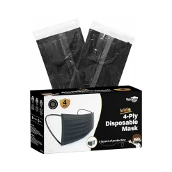 WeCare Disposable Face Mask, Kids, Black, 50/Pack (WMN100124)