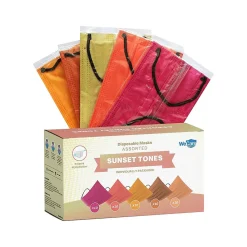 WeCare Disposable Face Masks, Assorted Sunset Tones, 50/Pack (WMN100134)