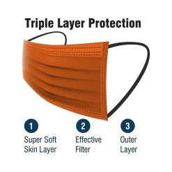 WeCare Disposable Face Masks, Assorted Sunset Tones, 50/Pack (WMN100134)