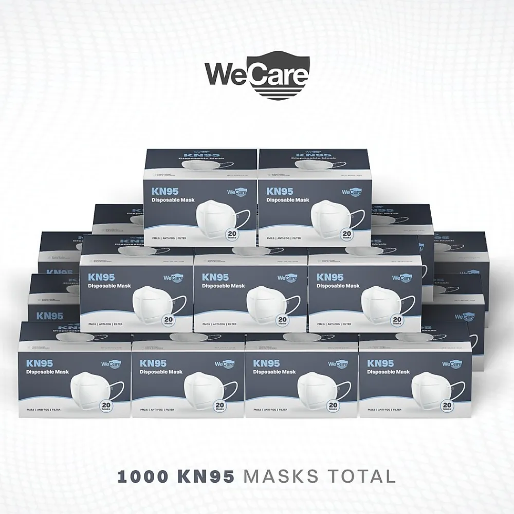 Disposable KN95 Face Mask, Adult, White, 20 Masks/Box, 50 Boxes/Pack (TBN202737)<WeCare Online