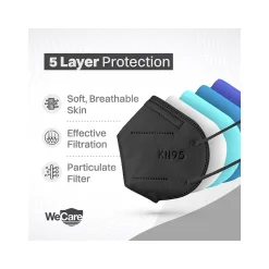 Disposable KN95 Face Mask, Adult, Black, 20 Masks/Box, 50 Boxes/Pack (TBN202937)<WeCare Online