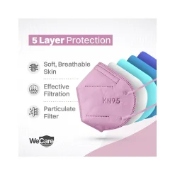 Disposable KN95 Face Mask, Adult, Pink, 20 Masks/Box, 3 Boxes/Pack (TBN203229)<WeCare Sale