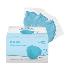 Disposable KN95 Face Mask, Adult, Blue, 20/Pack (WCKN97)<WeCare Sale