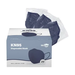 WeCare Disposable KN95 Face Mask, Adult, Navy, 20/Pack (WCKN106)