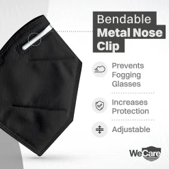 KN95 Disposable Face Mask, Adult, Black, 20 Masks/Box, 3 Boxes/Pack (TBN202934)<WeCare Hot