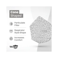 WeCare Leopard Print Disposable KN95 Fabric Face Masks, One Size, Assorted Colors, 20/Pack, 3 Packs/Carton (TBN203256)