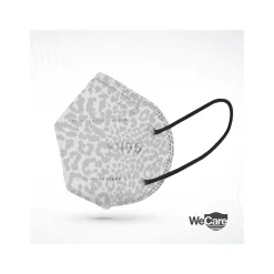 WeCare Leopard Print Disposable KN95 Fabric Face Masks, One Size, Assorted Colors, 20/Pack (WMN100121)