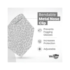 WeCare Leopard Print Disposable KN95 Fabric Face Masks, One Size, Assorted Colors, 20/Pack, 50 Packs/Carton (TBN203260)