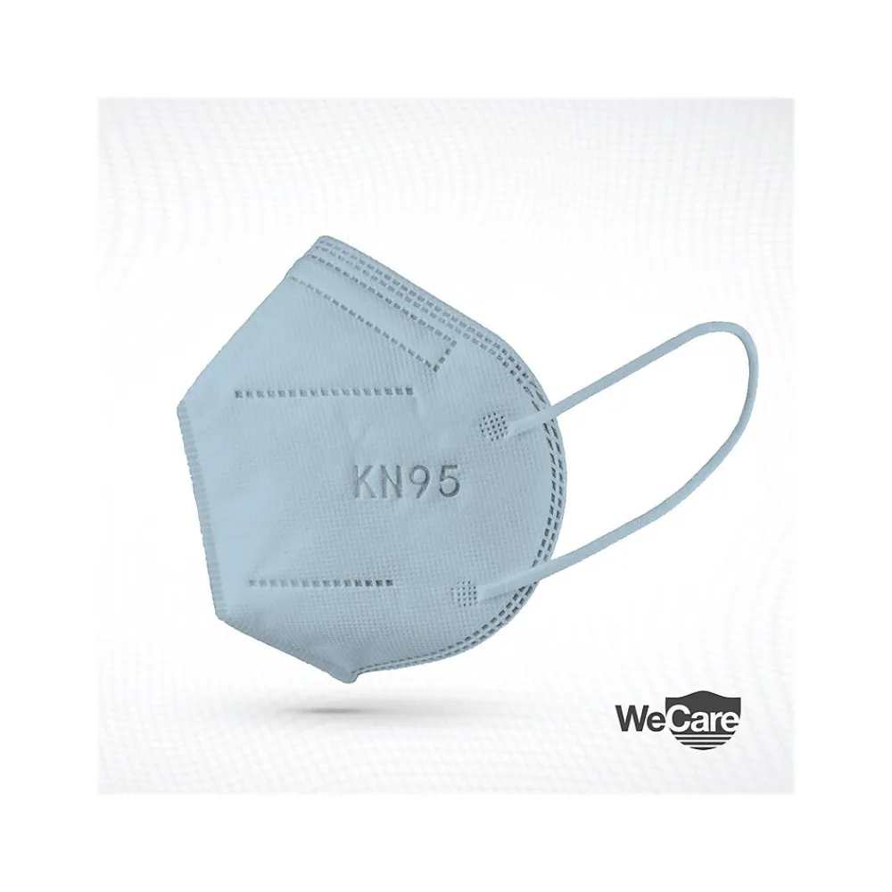 WeCare Ocean Tones Disposable KN95 Fabric Face Masks, One Size, Assorted Colors, 20/Pack, 50 Packs/Carton (TBN203261)