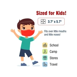 WeCare 3-ply Disposable Face Mask, Kids, Red, 50/Box (WMN100029)