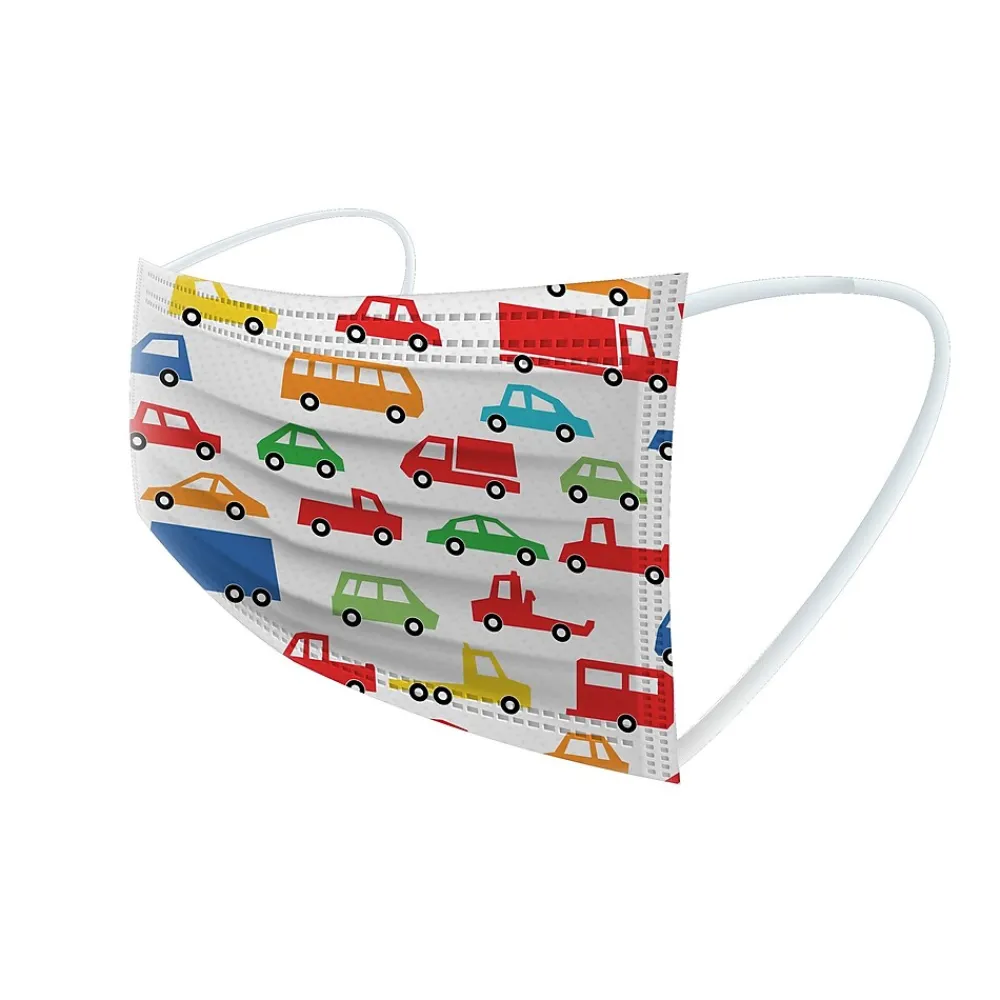 WeCare 3-ply Disposable Face Masks, Kids, Assorted Party Collection Designs, 50/Box (WMN100089)