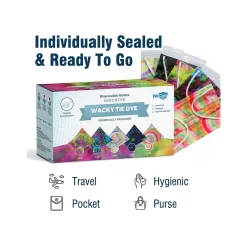 WeCare 3-ply Disposable Face Mask, Adult, Assorted Wacky Tie-Die Designs, 50/Box (WMN100092)