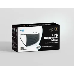 WeCare 4-ply Disposable Face Mask, Adult, Classic Black, 50/Box (WMN100086)