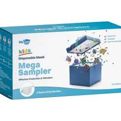 WeCare 3-ply Disposable Face Masks, Mega Sampler, Kids, Assorted Colors, 50/Box (WMN100103)