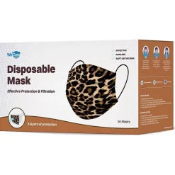 WeCare 3-ply Disposable Face Mask, Adult, Leopard, 50/Pack (WMN100072)