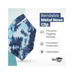 WeCare Tie Dye Disposable KN95 Fabric Face Masks, One Size, Assorted Colors, 20/Pack (WMN100127)