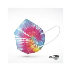 WeCare Tie Dye Disposable KN95 Fabric Face Masks, One Size, Assorted Colors, 20/Pack, 50 Packs/Carton (TBN203263)