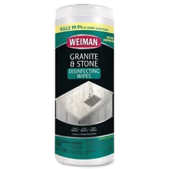 Granite & Stone Disinfecting Wipes, Spring Garden Scent, 30 Wipes/Container, 6/Carton (WMN54A)<Weiman Sale