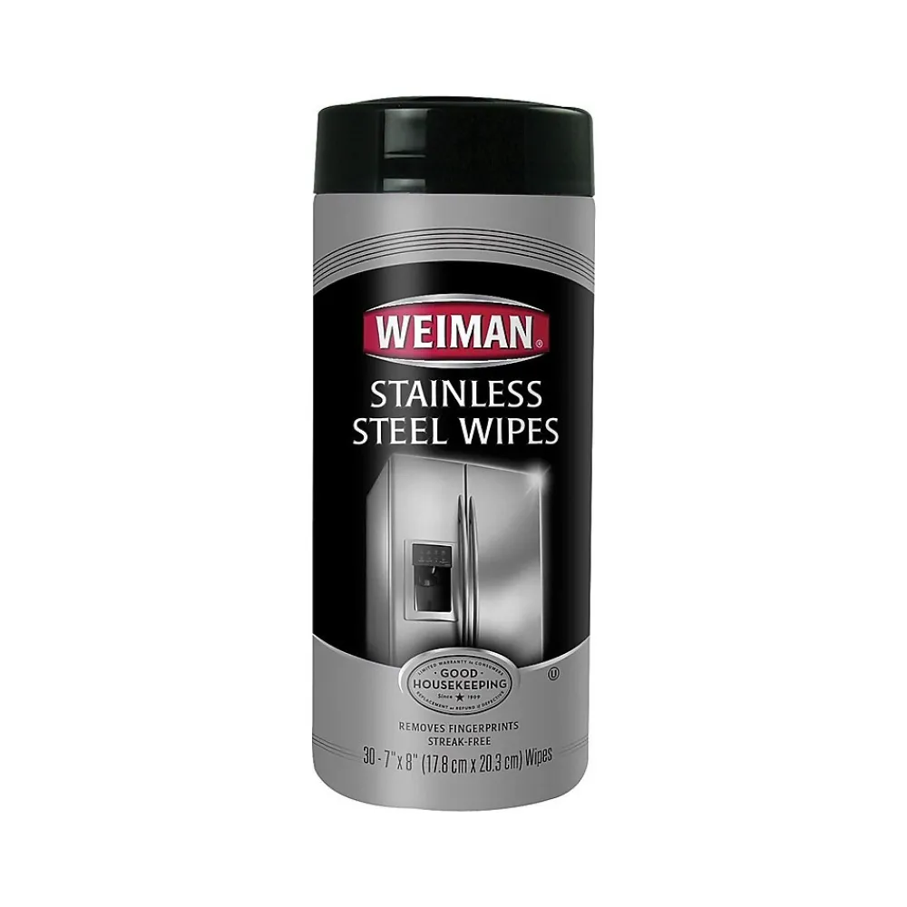 Stainless Steel Cleaner Wipes, Fresh, 30/Pack (92A)<Weiman Hot