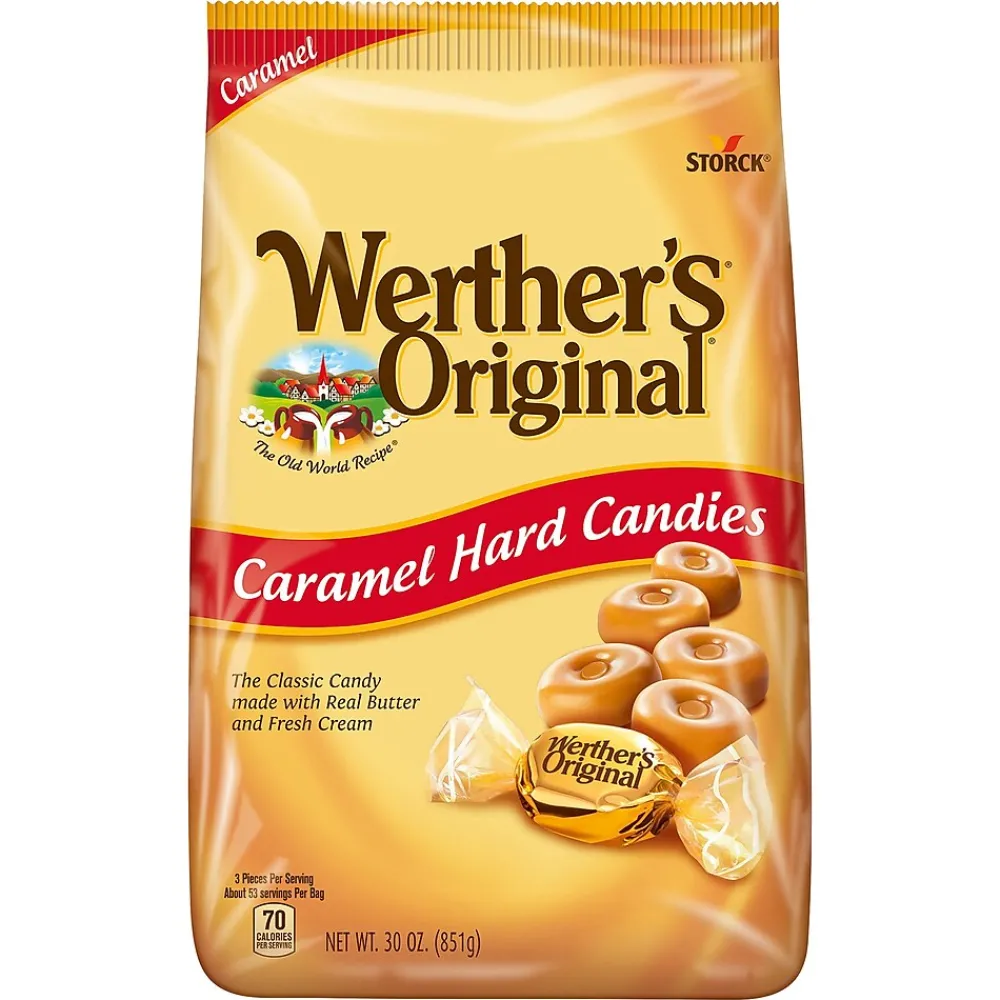 Riesen Werther's Original Carmel Hard Candies and Carmel Chocolates, 30 oz (600-00285)