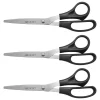 Scissors|Westcott All Purpose 8" Stainless Steel Standard Scissors, Pointed Tip, Black, 3/Pack (16907)
